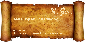 Messinger Zsigmond névjegykártya